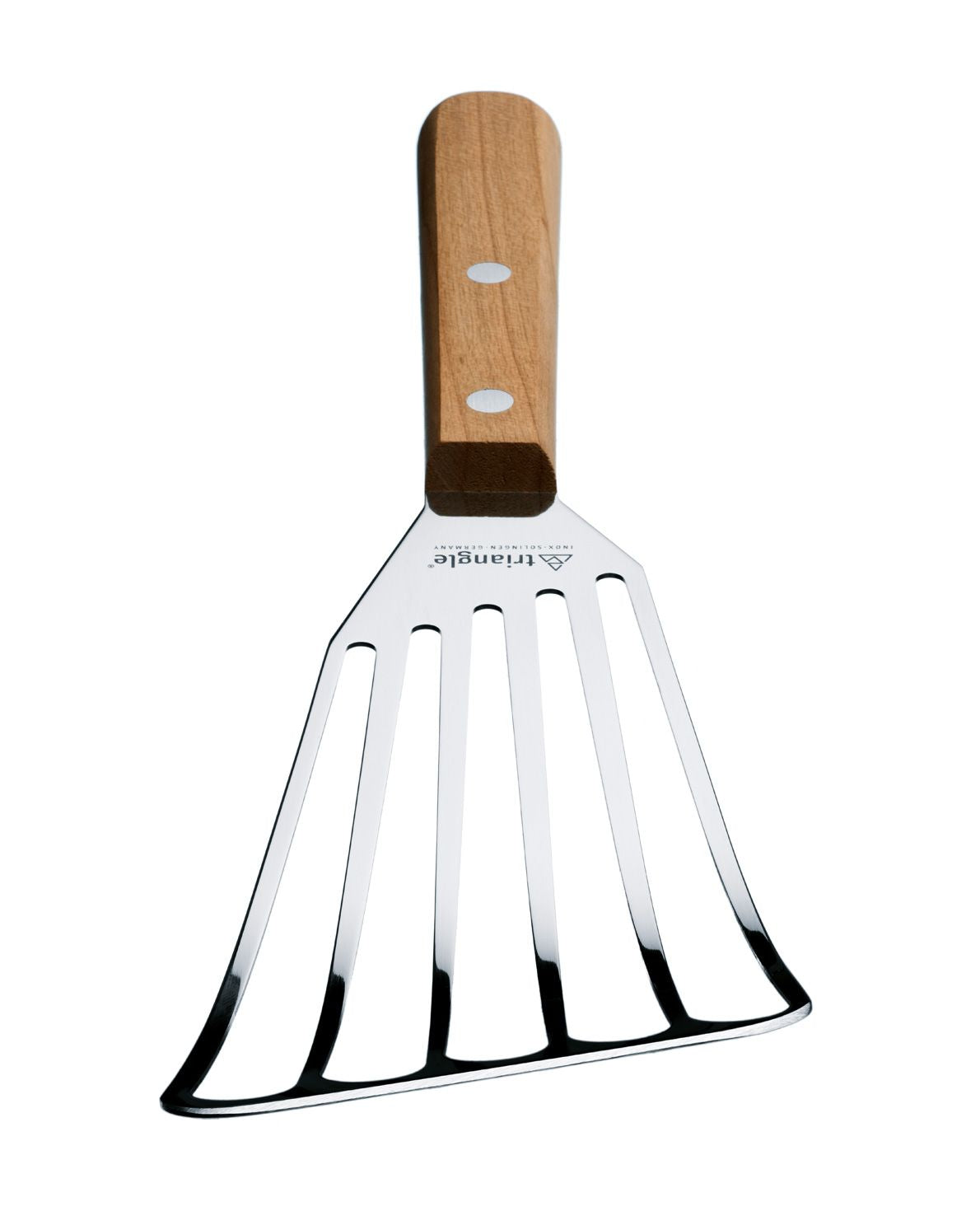 Triangle flexible, slotted turner, wooden handle