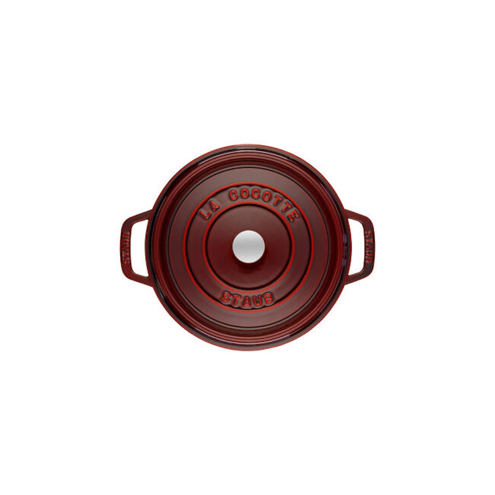 Staub gjutjärnsgryta, rund 22 cm, 2,6 l, granatröd