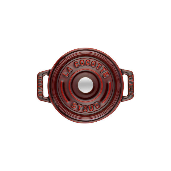 Staub mini cocotte rund 10 cm, 0,25 l, granatröd