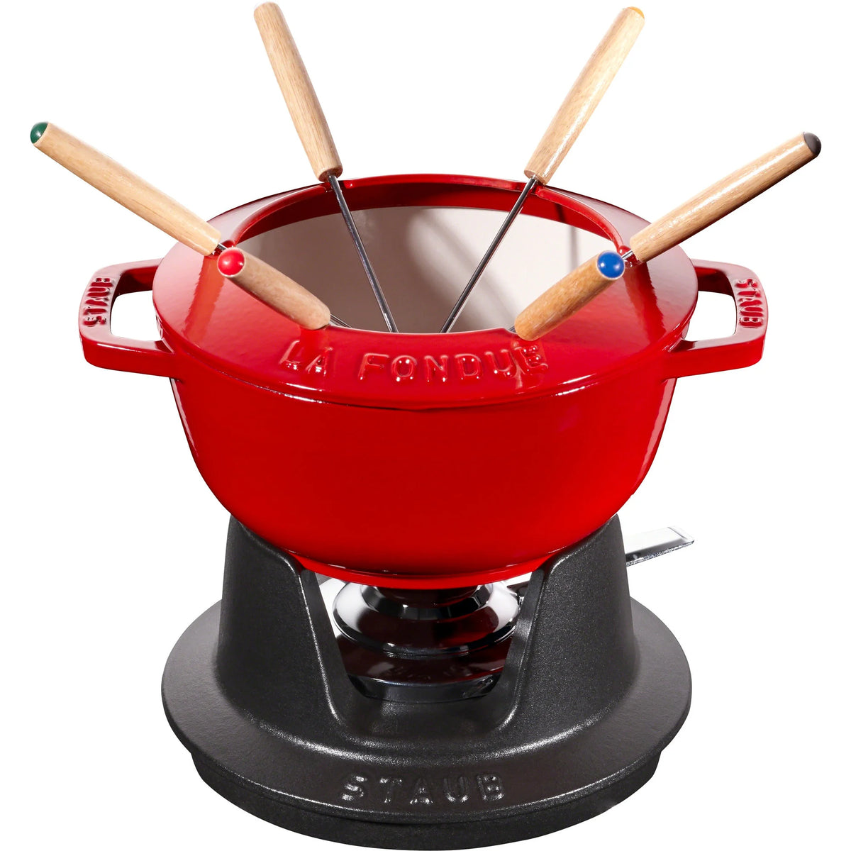Staub Fondue set 20 cm, röd